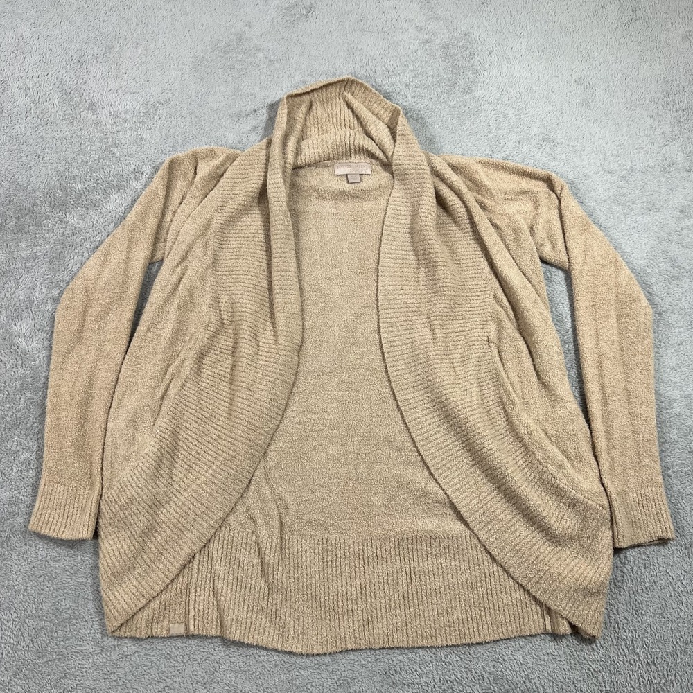 Barefoot Dreams Cardigan Sweater Womens XS Small Beige CozyChic Lite Knit